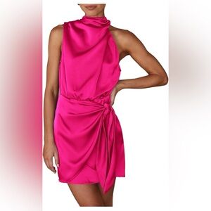 Elegant Pink Satin Dress